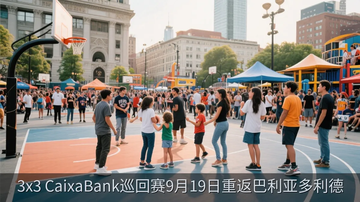 户外三人篮球嘉年华活动中的观众与球场